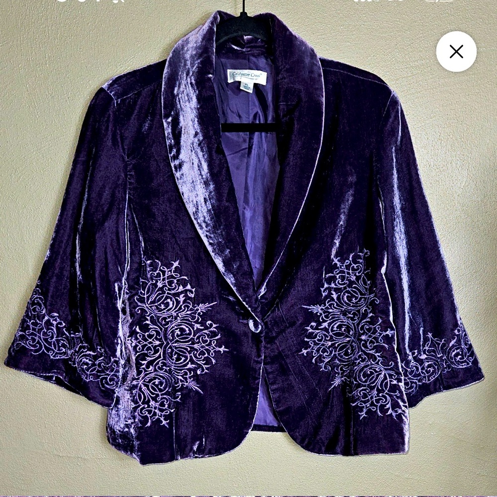 M003 // Coldwater Creek Velvet Purple Jacket/Blazer // PL